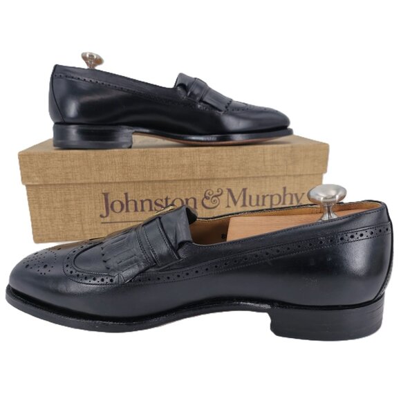 New Vintage Johnston & Murphy Aristocraft Black Leather Monk Dress Loafers 8.5D - Picture 11 of 16